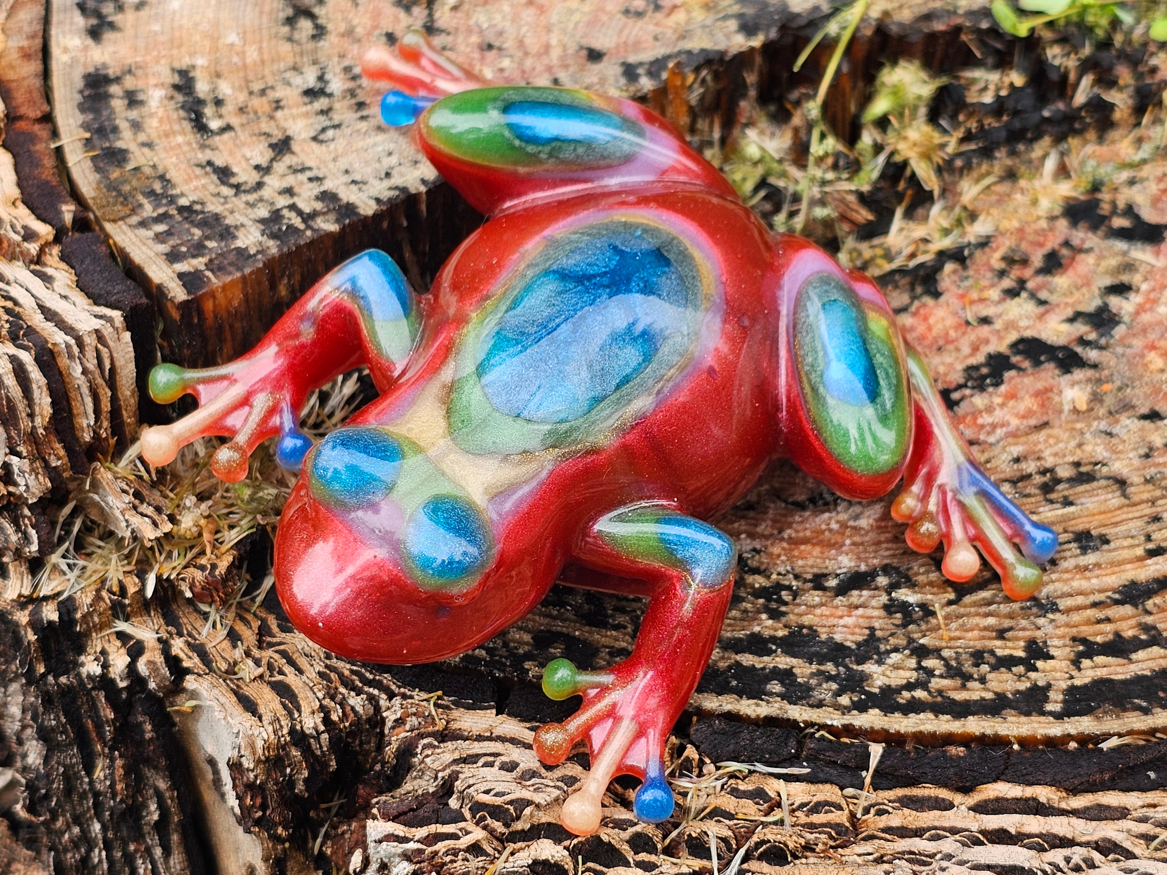 Epoxy Resin Large Multicolored Frog