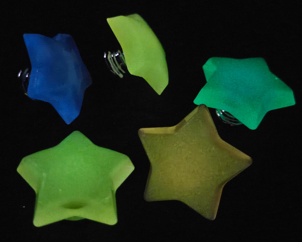 Epoxy Resin Set of Knobs-5 Glow in the Dark Stars