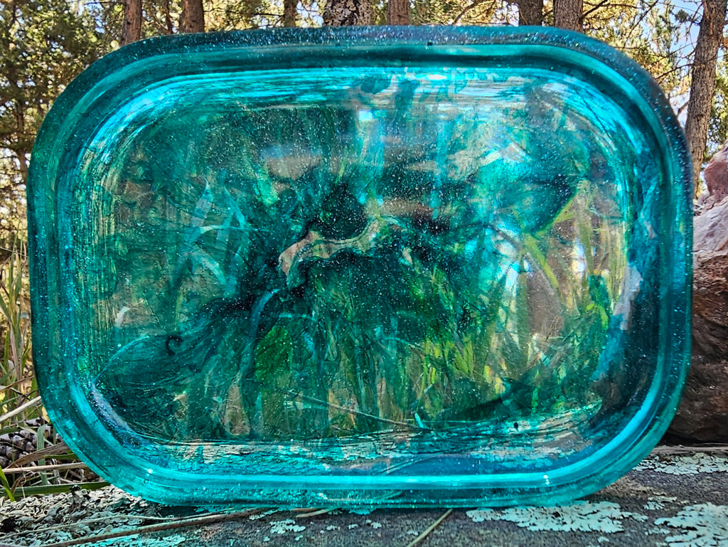 Epoxy Resin Transparent Blue Swirled Tray