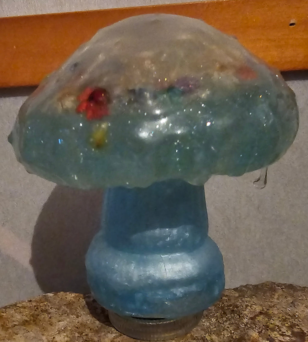 Epoxy Resin Mushroom Light C with Flowers