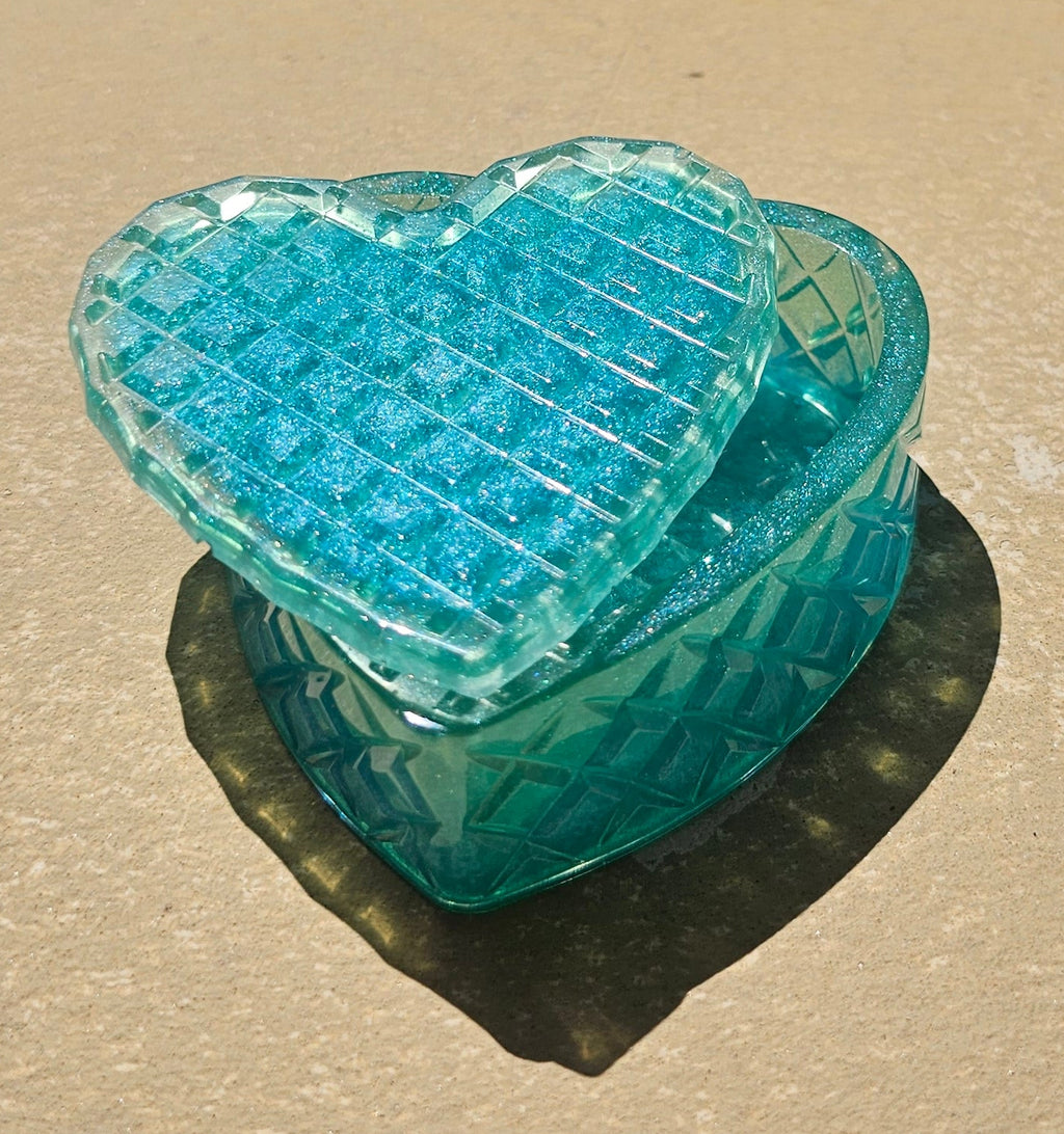 Epoxy Resin Waffle Heart Box-Color Choice