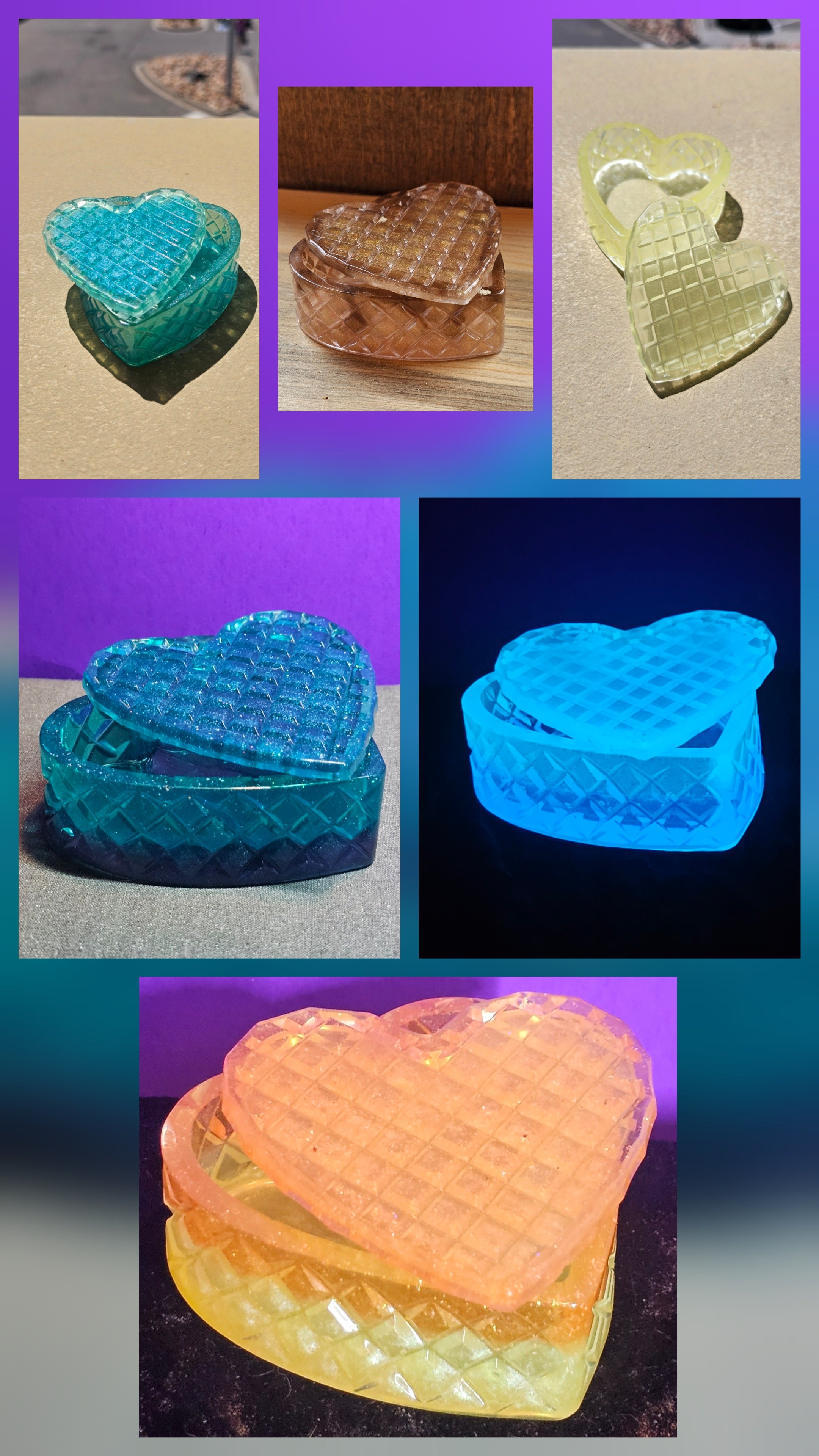 Epoxy Resin Custom Waffle Heart Box