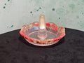 Epoxy Resin Ring Holder- small, round, dried red/pink flowers