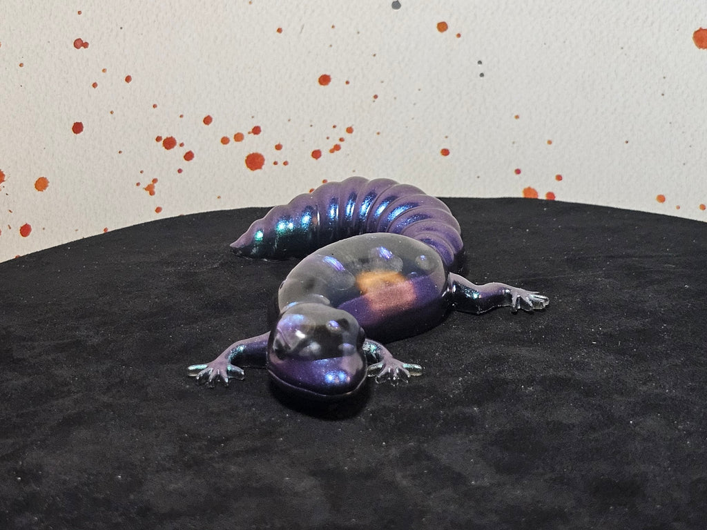 Epoxy Resin Lizard-Blue & Green with Bubbles