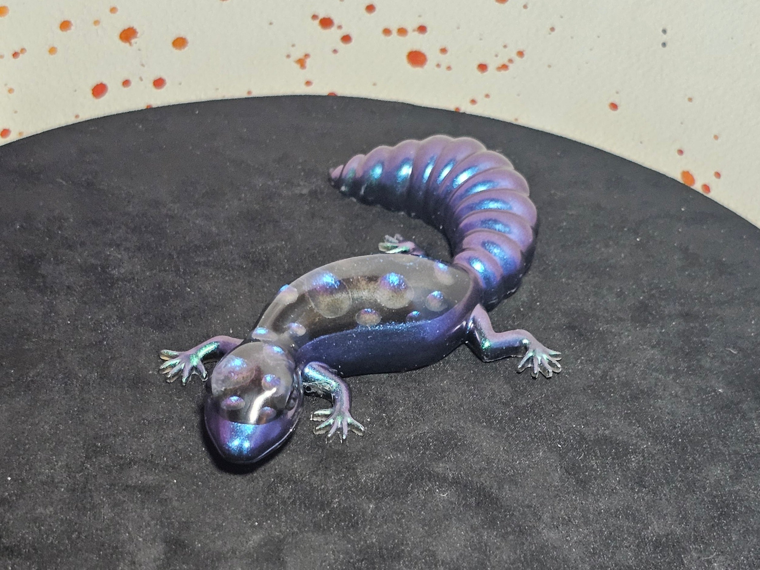 Epoxy Resin Lizard-Blue & Green with Bubbles