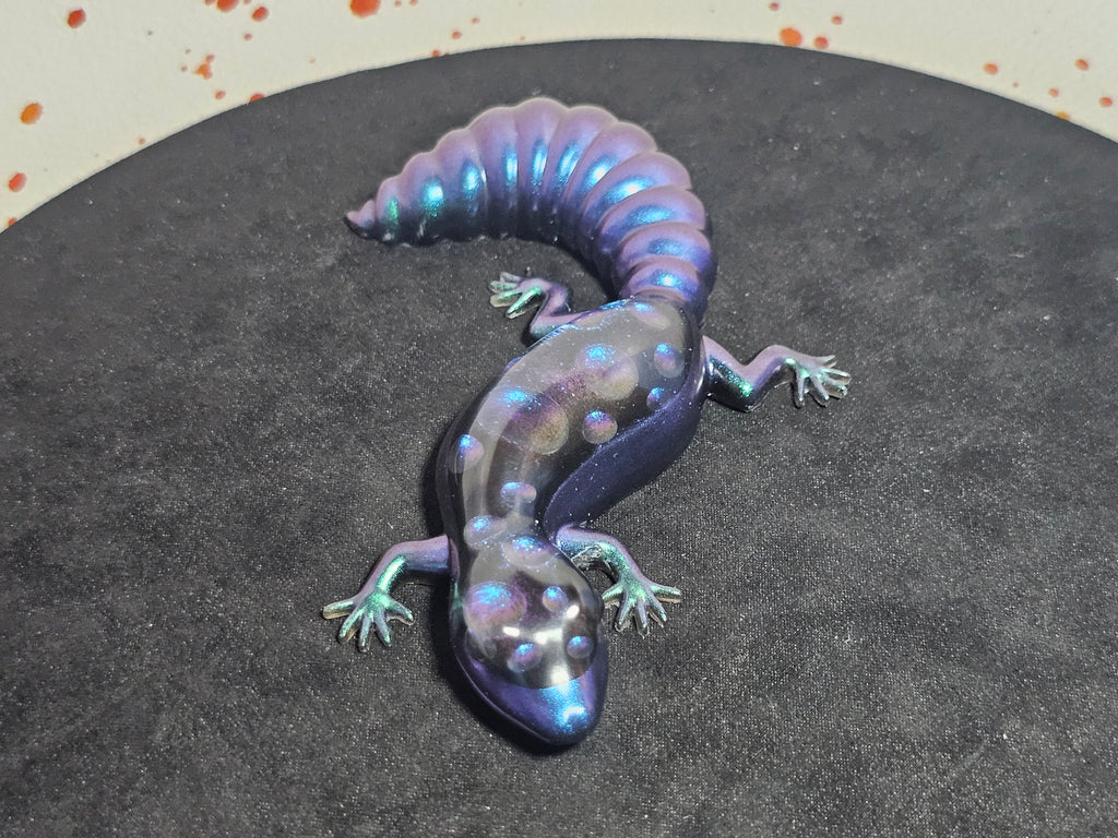 Epoxy Resin Lizard-Blue & Green with Bubbles