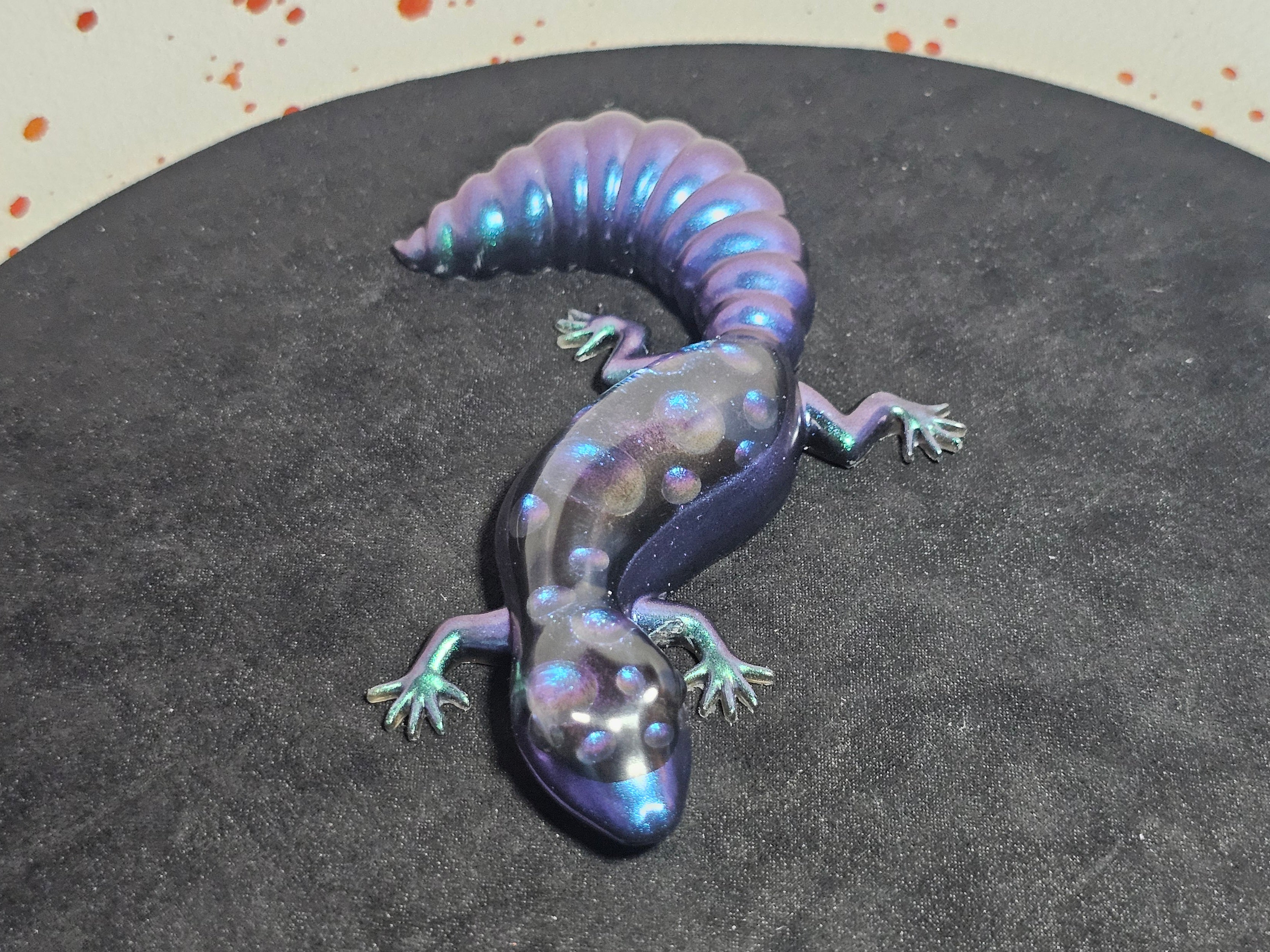 Epoxy Resin Lizard-Blue & Green with Bubbles