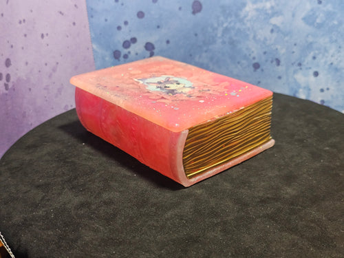 Epoxy Resin Book Box-Pink with Baby Unicorn
