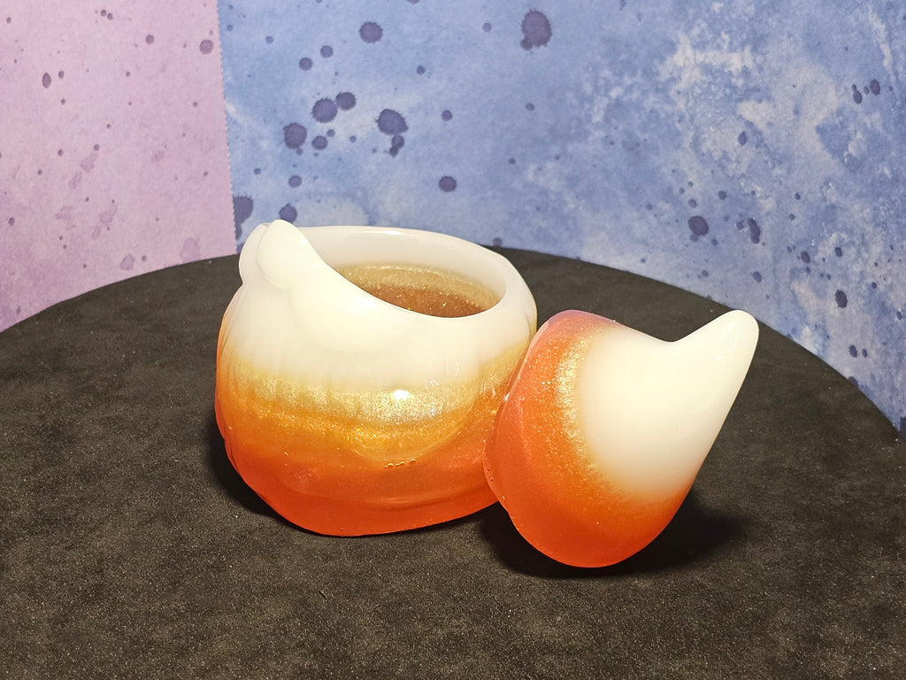 Epoxy Resin Gnome Jar-Orange Stripes