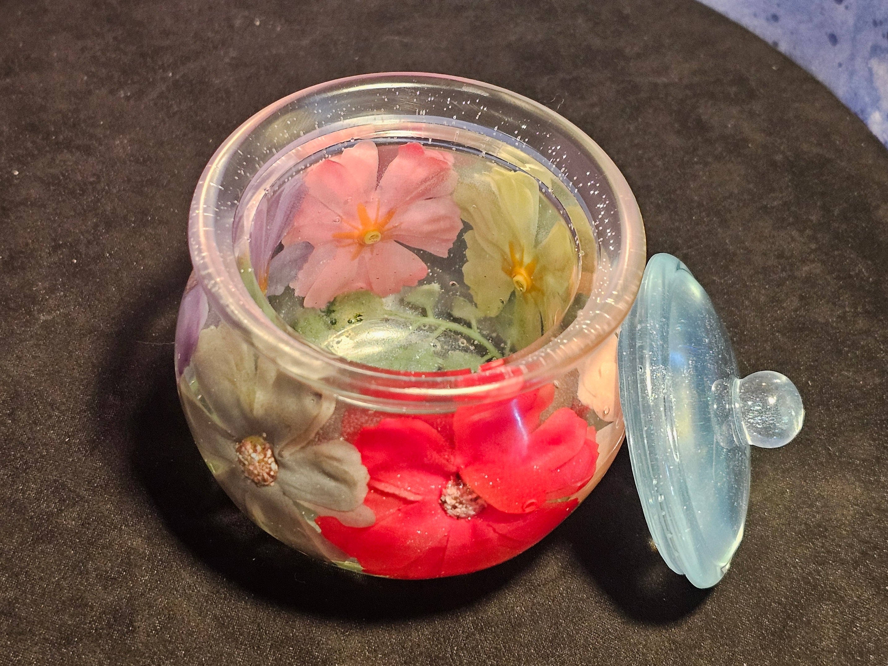 Epoxy Resin Round Jar-Pretty Flowers