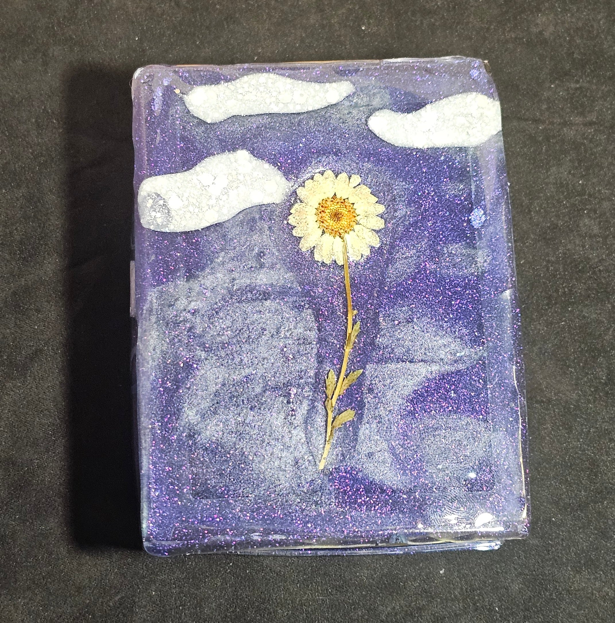 Epoxy Resin Book Box-Midnight Flower