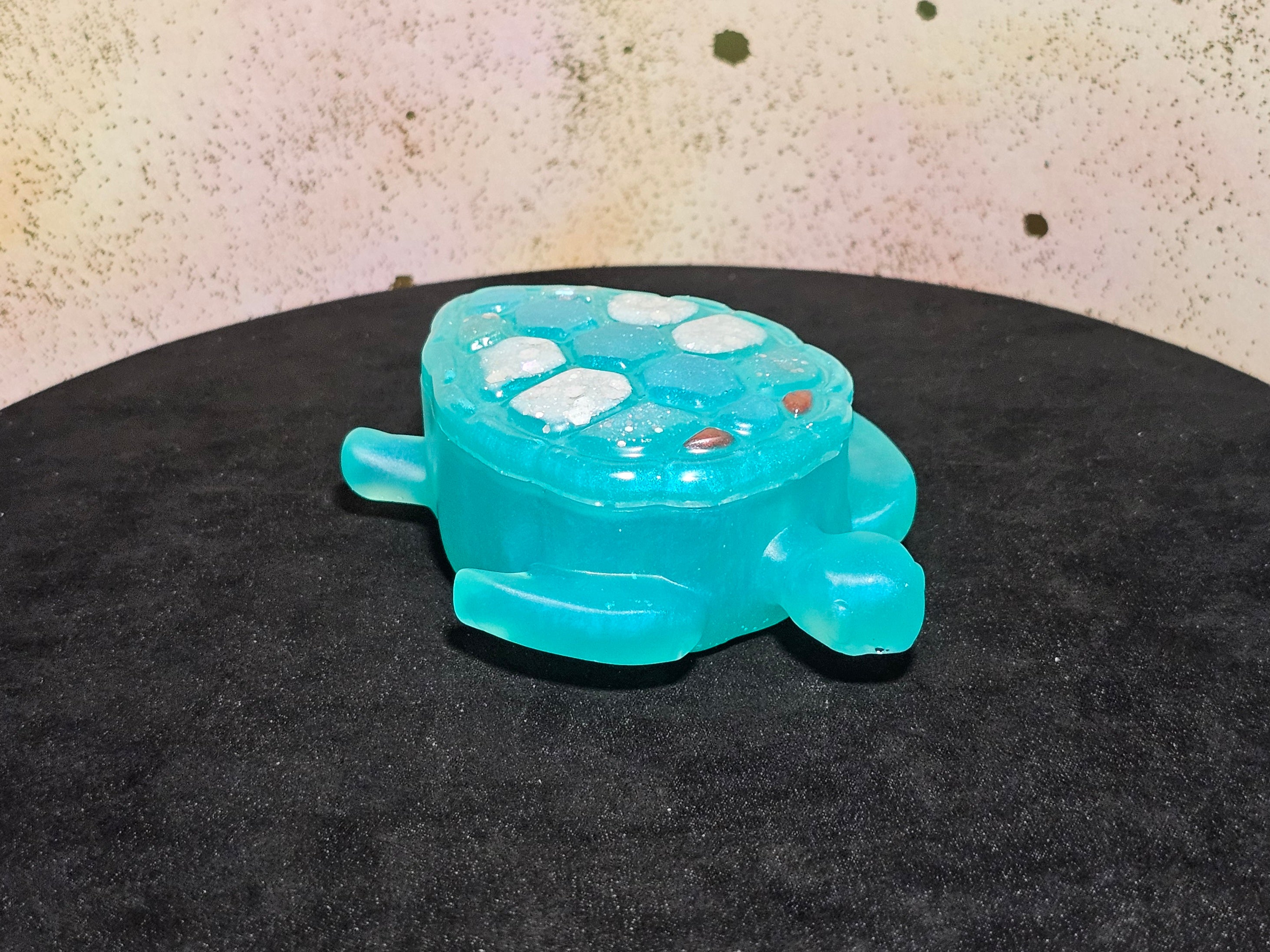 Epoxy Resin Turtle Box Teal