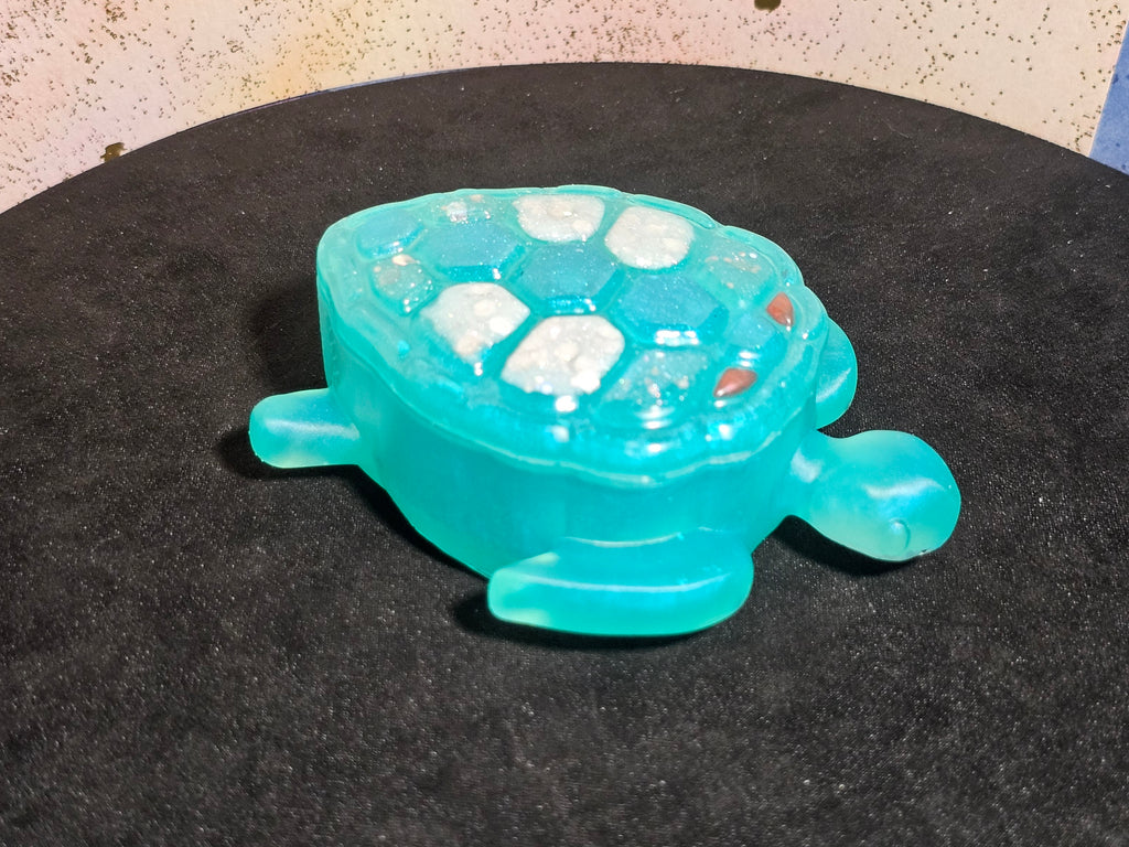 Epoxy Resin Turtle Box Teal
