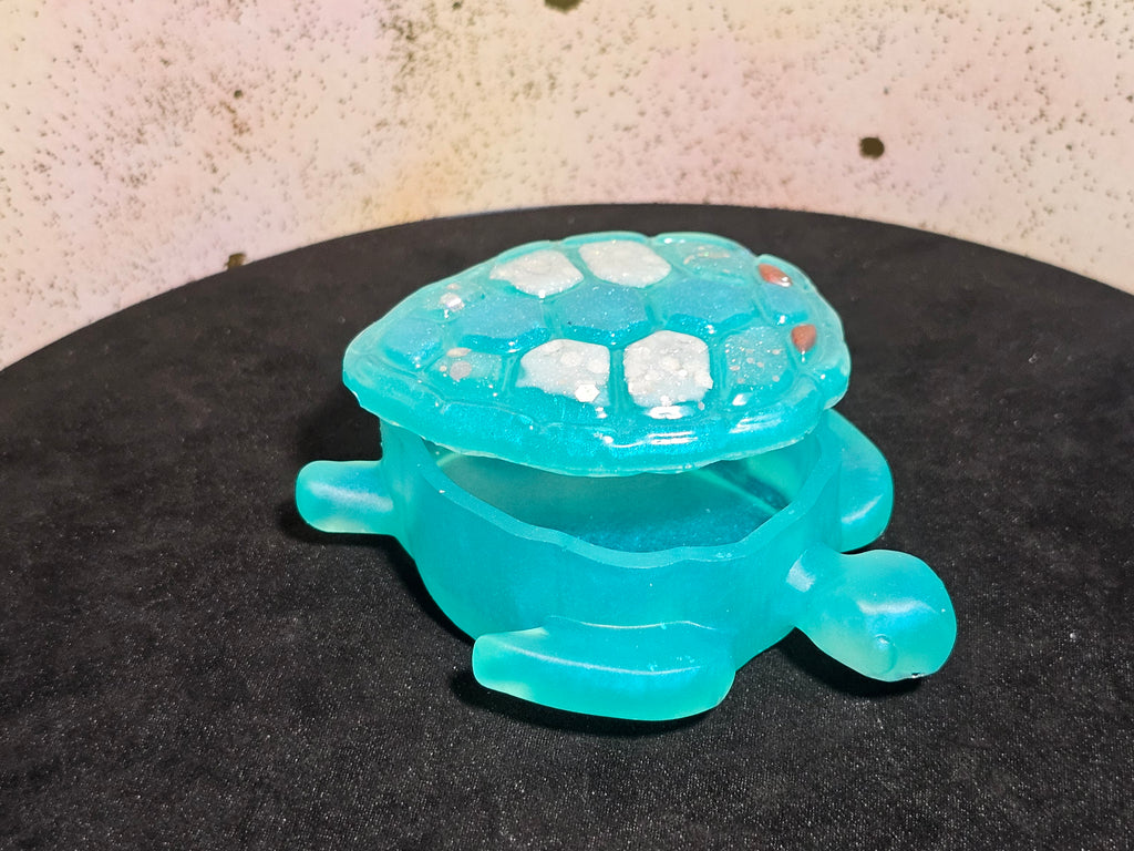 Epoxy Resin Turtle Box Teal
