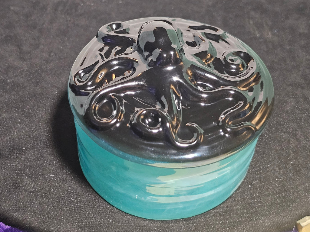 Jar with Octopus Lid-Black and Teal