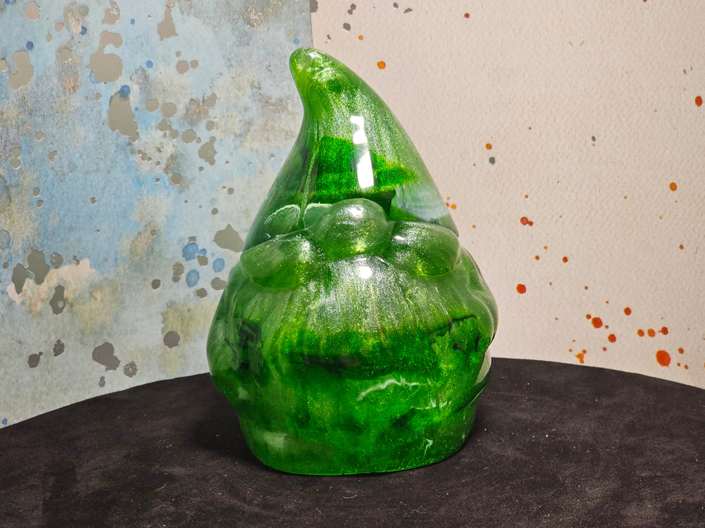 Epoxy Resin Gnome Jar-Green Marble