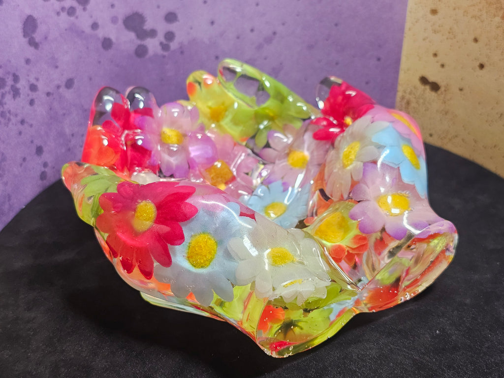 Epoxy Resin Hand Bowl-Flowers