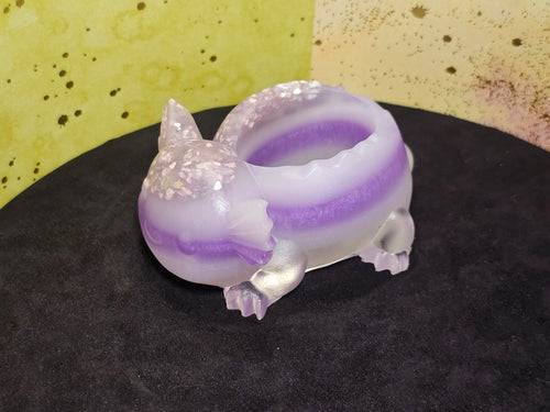 Epoxy Resin Axolotl Planter - lavender stripes