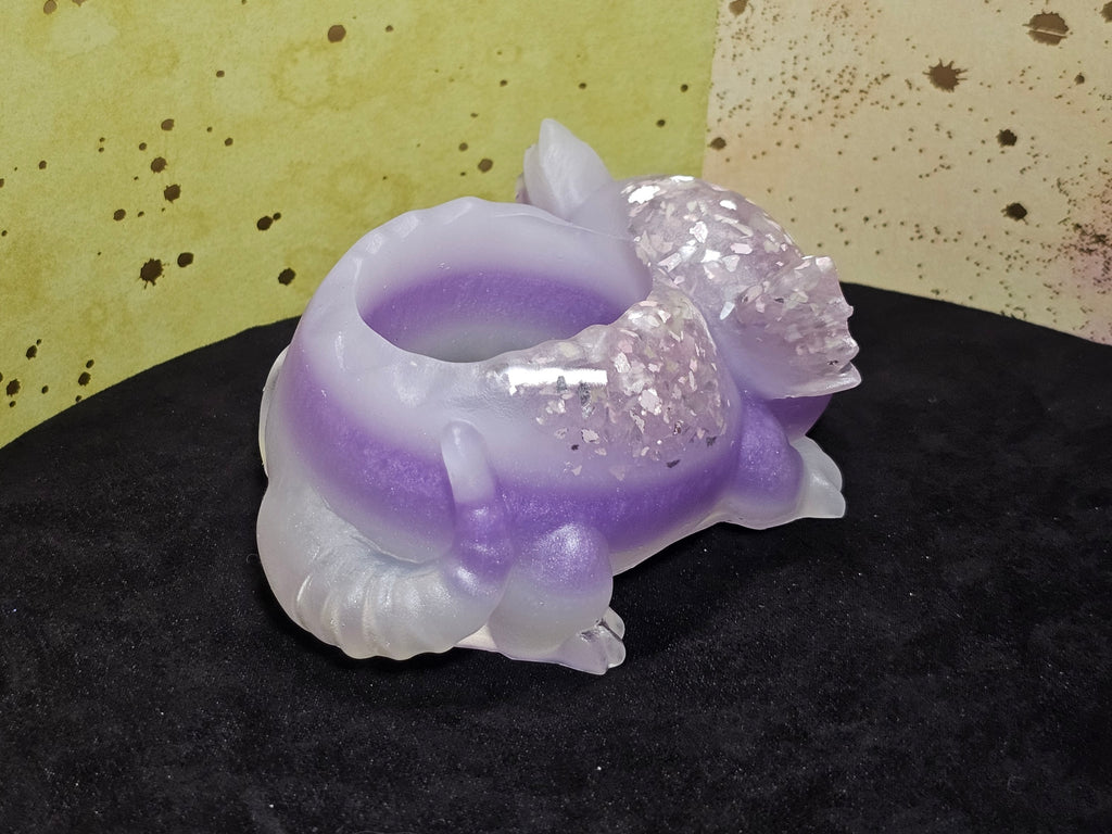 Epoxy Resin Axolotl Planter - lavender stripes