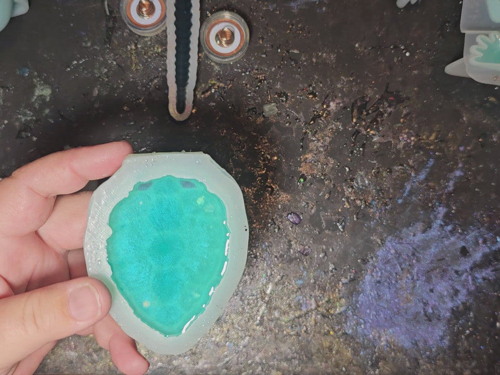 Epoxy Resin Turtle Box Teal