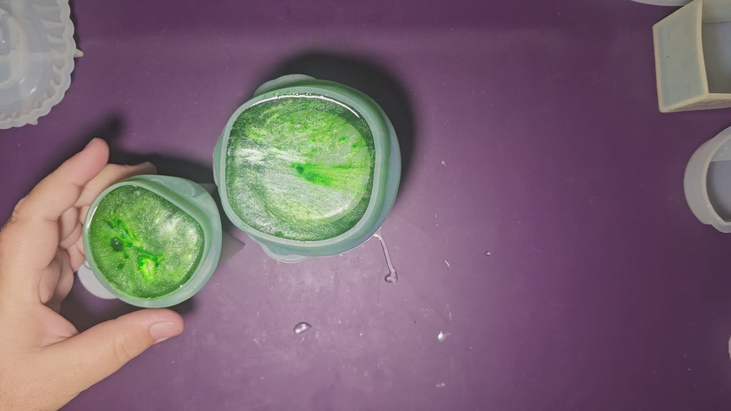 Epoxy Resin Gnome Jar-Green Marble