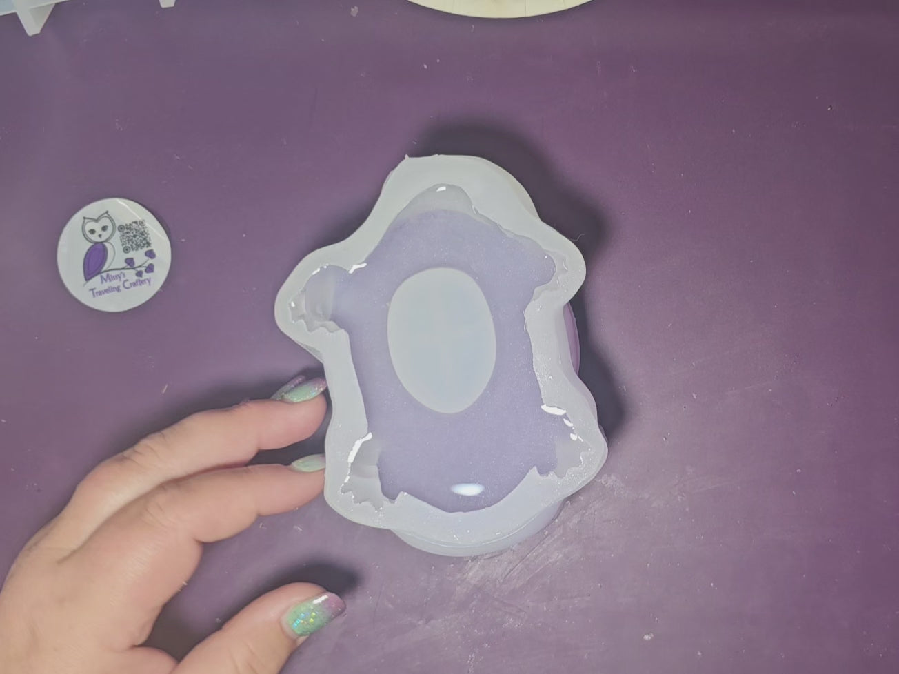 Epoxy Resin Axolotl Planter - lavender stripes