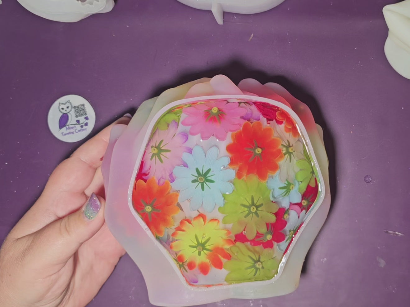 Epoxy Resin Hand Bowl-Flowers