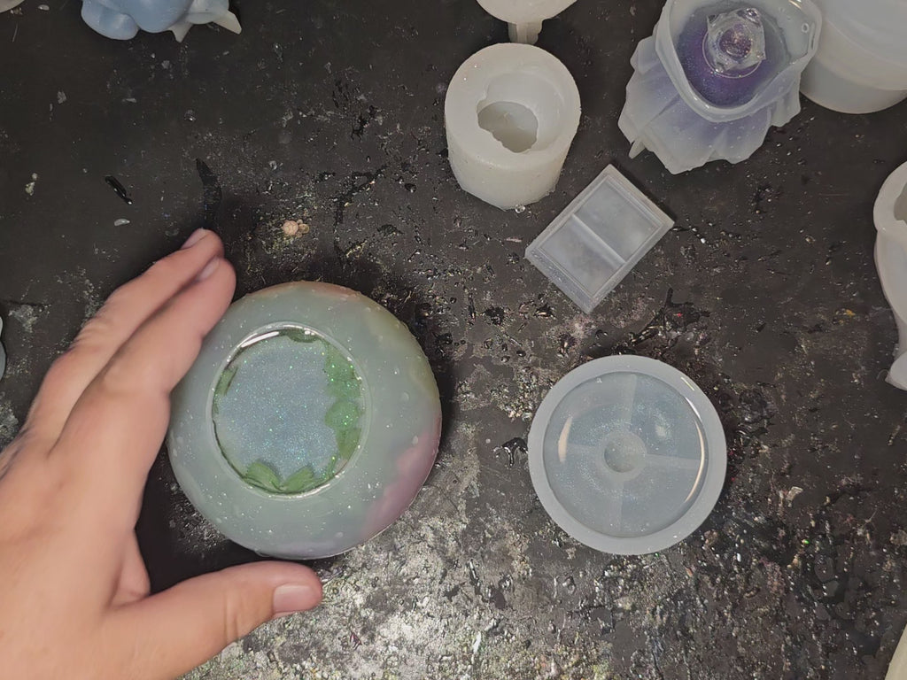 Epoxy Resin Round Jar-Pretty Flowers